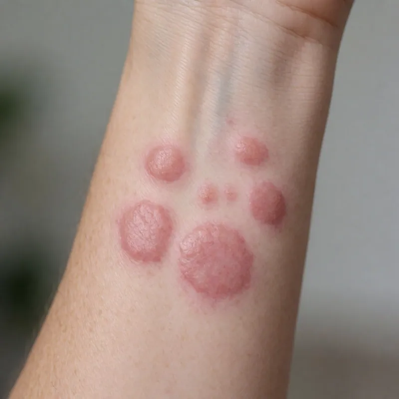 Illustrative image of hives & urticaria — a generated illustration of a typical presentation, not a photograph of a patient