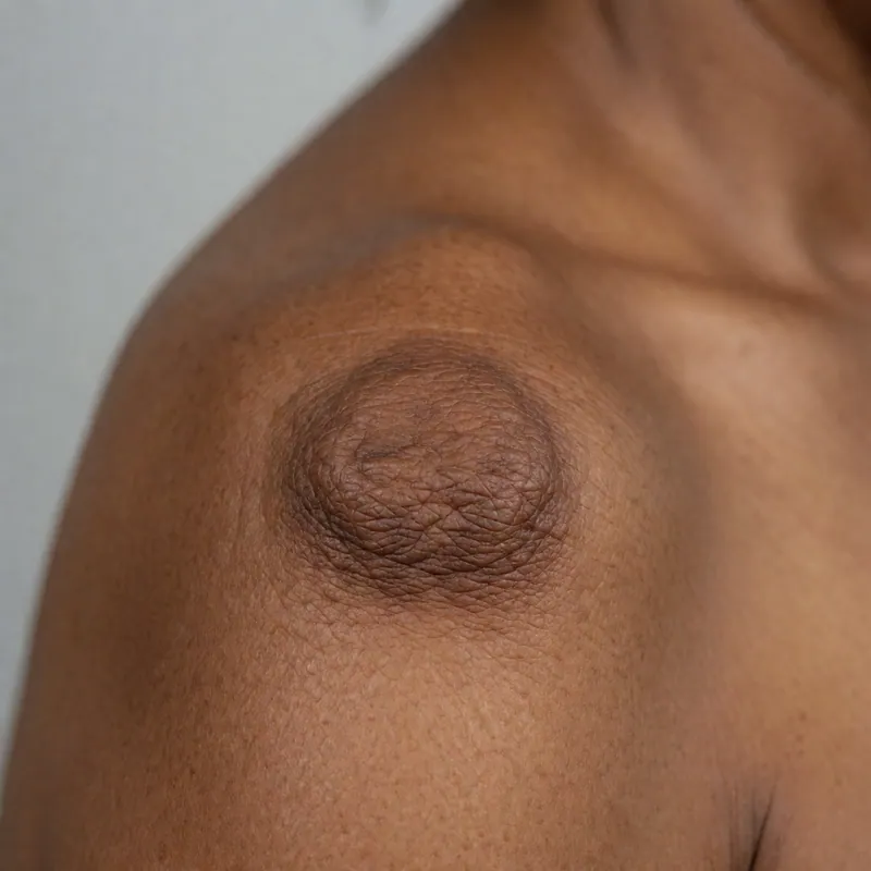 Illustrative image of scars & keloids — a generated illustration of a typical presentation, not a photograph of a patient
