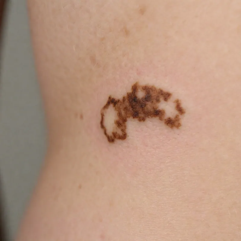 Illustrative image of melanoma — a generated illustration of a typical presentation, not a photograph of a patient