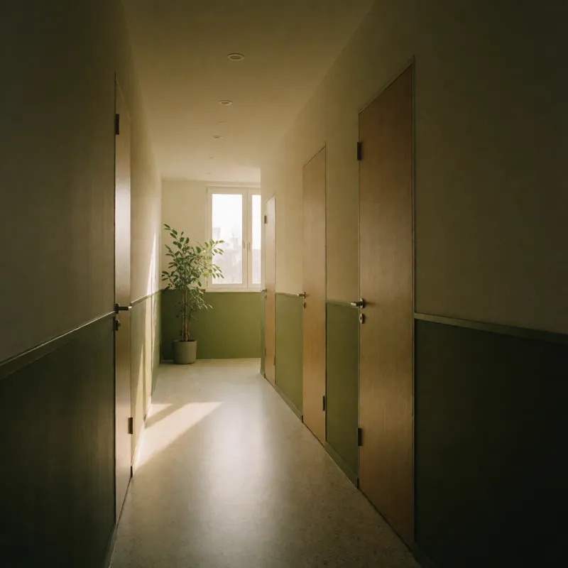 Afternoon light across the corridor