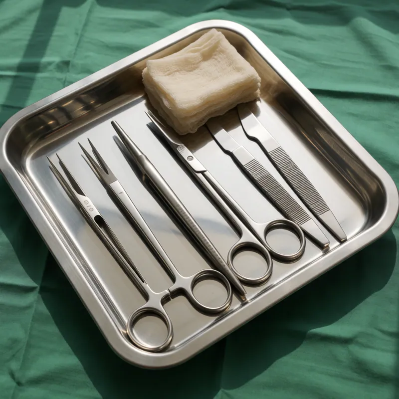 An instrument tray laid out at Woodside Skin Care