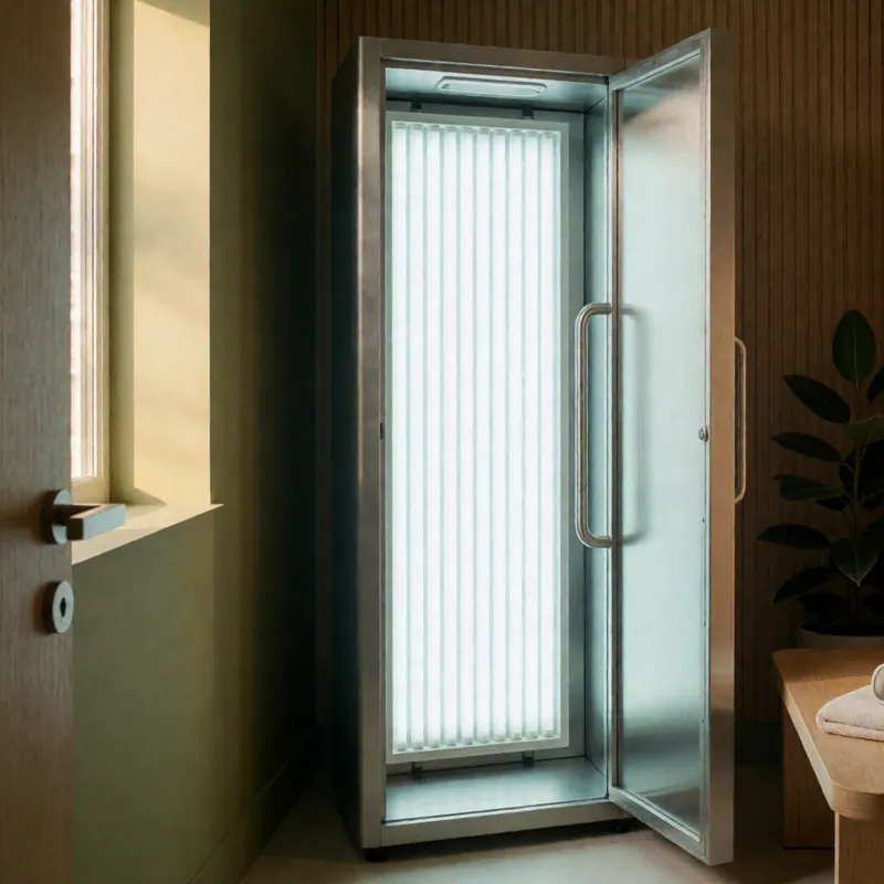 The phototherapy booth, which has a room of its own