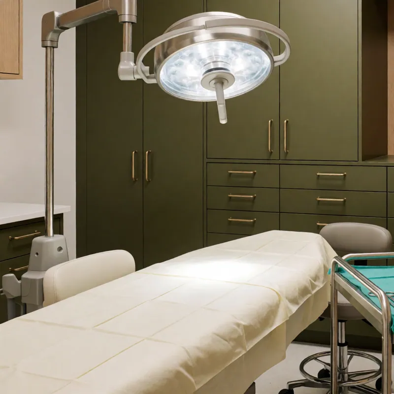 The minor-procedure room, set up for surgery under local anaesthetic