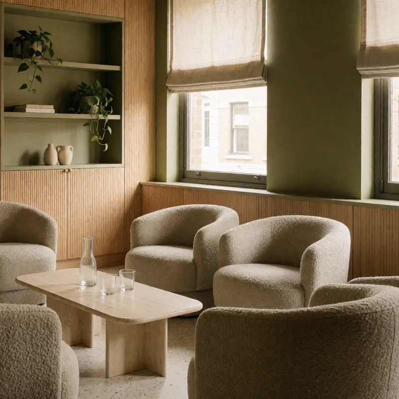 The waiting room, which has enough chairs that nobody stands